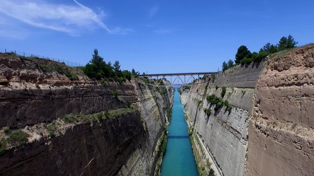 Fly above Corinth Canal | Greece (aerial footage 4k)