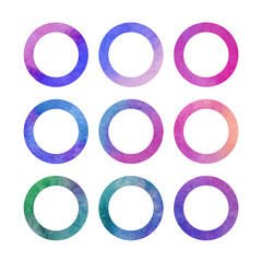 color vector watercolor circles of paint on white background