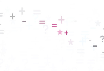 Light Pink vector pattern with Digit symbols.