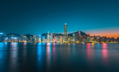 Fototapeta na wymiar Landscape of Victoria Harbor in Hong Kong 