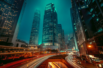 Fototapeta na wymiar Hong Kong central at night time