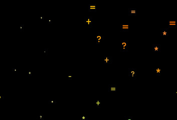 Dark Red, Yellow vector template with math simbols.