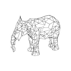 Mozaic Elephant Abstract Background with triangular composition