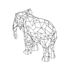 Mozaic Elephant Abstract Background with triangular composition