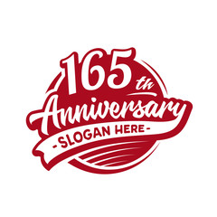 165 years anniversary design template. One hundred and sixty-five years logo. Vector and illustration. 
