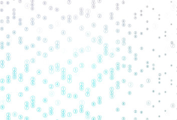 Light Pink, Blue vector pattern with Digit symbols.
