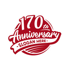 170 years anniversary design template. One hundred and seventy years logo. Vector and illustration. 