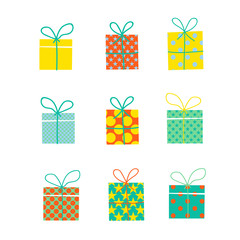 Gift, present, surprise vector simple icons set for web and mobile design