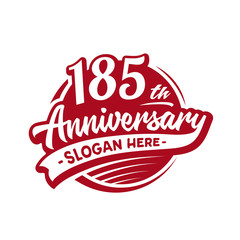 185 years anniversary design template. One hundred and eighty-five years logo. Vector and illustration. 