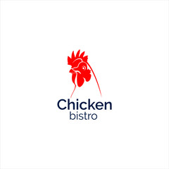 fast food chicken , bistro logo design stock, vector 