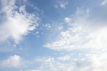 White clouds blue sky background, natural texture.