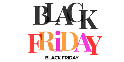 BLACK FRIDAY colorful vector typography banner