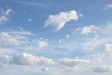 White clouds blue sky background, natural texture.