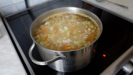 delicious soup with zucchini 