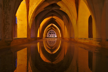 Obraz premium View of the baths of Maria Padilla in the Real Alcazar of Seville