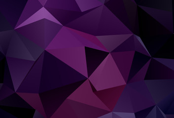 Dark Pink vector shining triangular background.