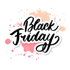 Black Friday Calligraphic Advertising Poster design vector template. Total Sale Discount Banner retro vintage style.