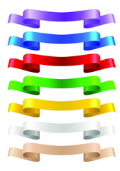 Obraz premium Colorful ribbon banner set