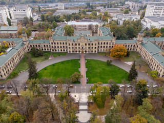 Aerial view of the National Technical University of Ukraine, also known as Igor Sikorsky Kyiv Polytechnic Institute. Kiev, Ukraine