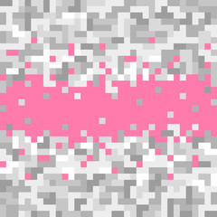 Pink Mosaic background with Grey pixels equalizer