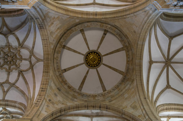 Interior of ancient gothic cathedral in Spain