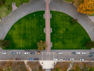Aerial view of the National Technical University of Ukraine, also known as Igor Sikorsky Kyiv Polytechnic Institute. Kiev, Ukraine