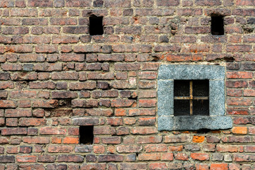 Elements of the architecture of the ancient Castle of Sforza in Milan Italy. 