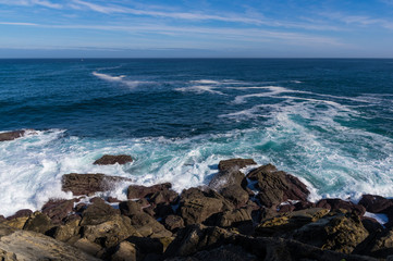 Beach and cliffs in San Sebastian, Donostia, Spain