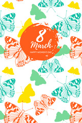 8 march, happy woman's day, greeting card background, wedding invitation, season sale banner