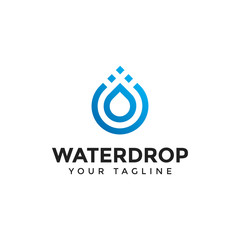 Abstract Modern Water Drop Logo Line Design Template