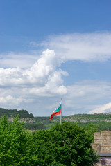 Bulgarian flag on an ancient citadel