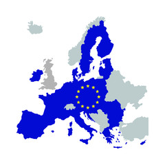 Obraz premium Separation of the United Kingdom and the European Union. Map about Brexit