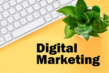 Digital marketing concept on office