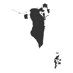 Bahrain map persian gulf country with boundaries vector illustration