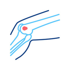 Osteogenic sarcoma is a cancerous tumor in a bone line color icon. Human anatomy concept. Malignant neoplasm. Sign for web page, mobile app, button, logo.