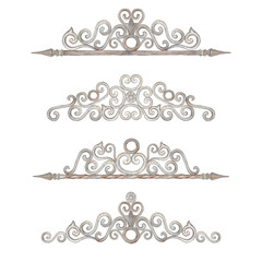 Watercolor decorative elements in vintage style.