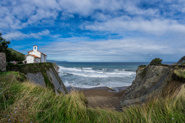 Fototapeta na wymiar Flysch cliffs in Zumaia, Basque Country, Spain
