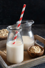 Vegan oat milk, non dairy alternative milk