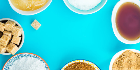 Different Kinds of Sugar and Sweeteners in the Bowls