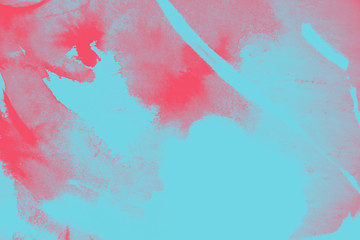 pink coral and blue paint brush strokes background	