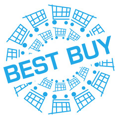 Best Buy Blue Shopping Cart Circular Badge Style 