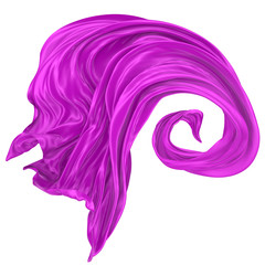 Abstract background of magenta wavy silk or satin. 3d rendering image.