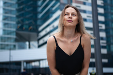 Beauty business woman in city