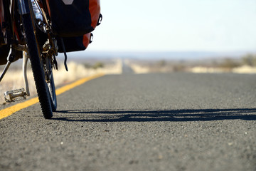 Long distance cycling in Namibia