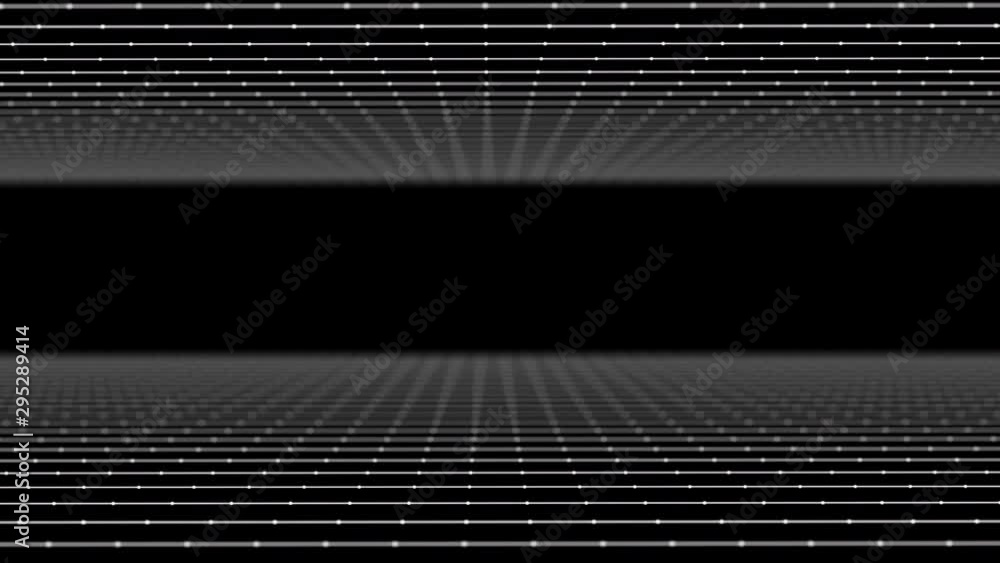 Wall mural grid gateway of room wall tunnel with dot and line of 3d interior with wireframe street for futurist