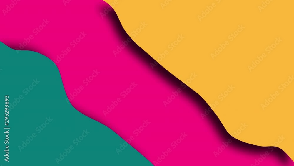 Aufkleber simple waves colored shapes with layers, 3d rendering modern creative, computer generated
