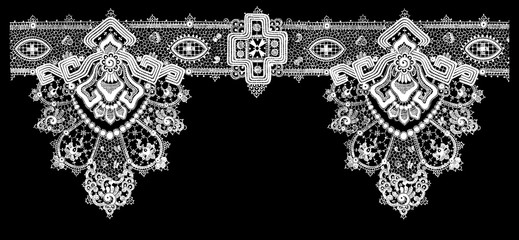 Black and white lace, border flowers, fashion style, decoration element, pattern for every backdrop.
