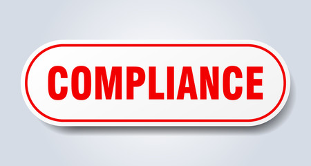 compliance sign. compliance rounded red sticker. compliance