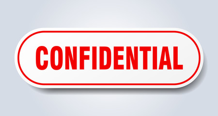 confidential sign. confidential rounded red sticker. confidential