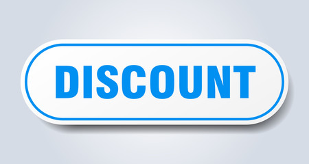 discount sign. discount rounded blue sticker. discount